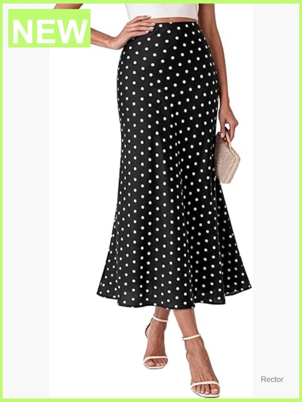 Lightweight Satin Midi Skirt High Waisted A-Line Wedding Guest Party